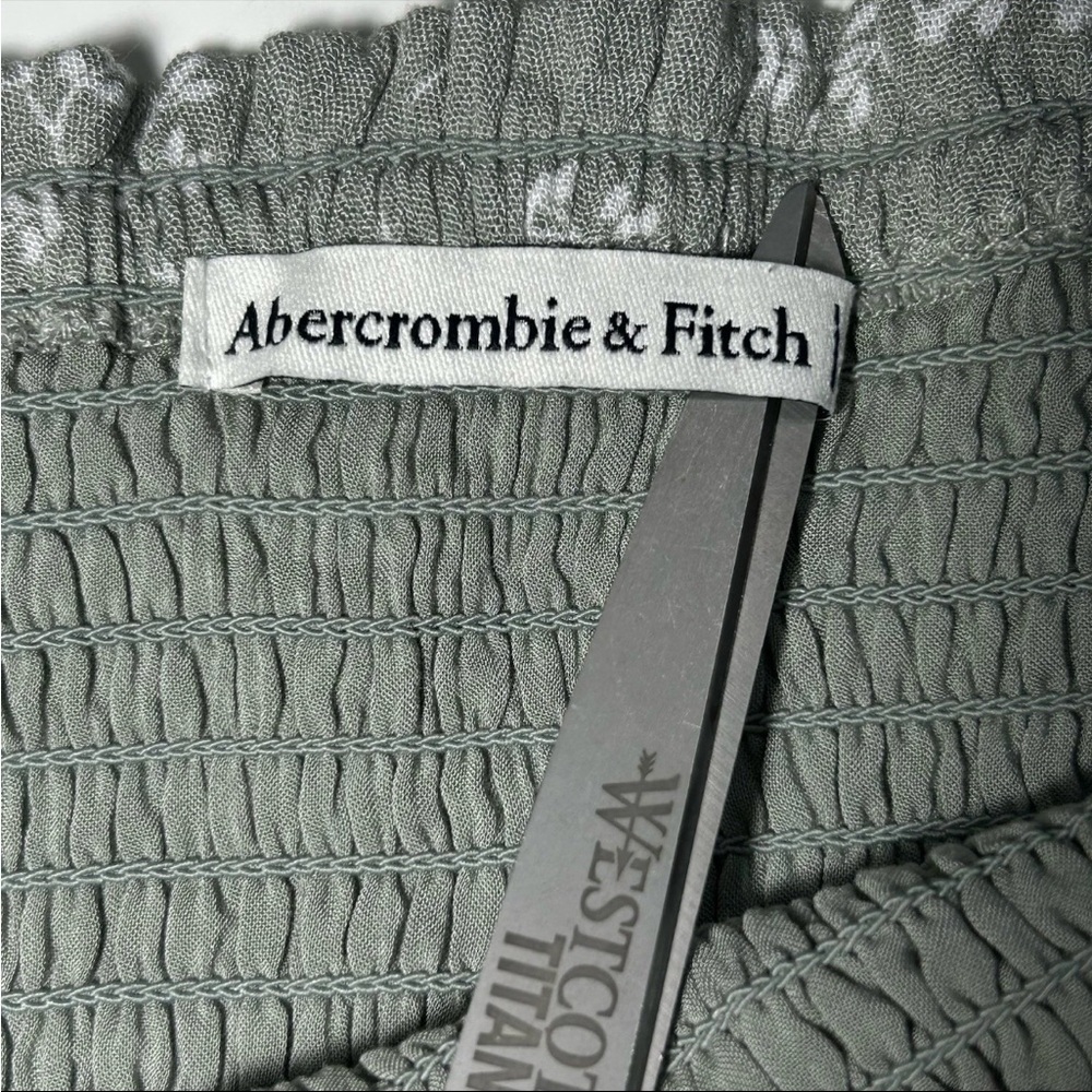 Abercrombie & Fitch Sage Green Textured Spaghetti Strap Shirt